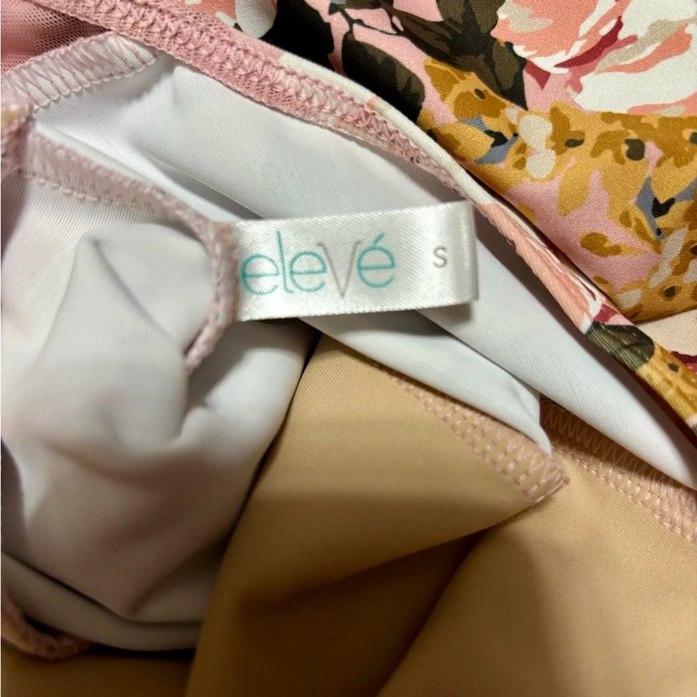 Eleve Floral Leotard in Pink and Cream - Picture 3 of 4